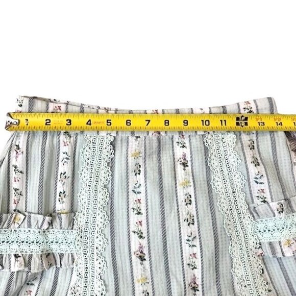 Anthropologie Hemant & Nandita Amour Floral Mint Green Lace Midi Skirt XS - Picture 7 of 8